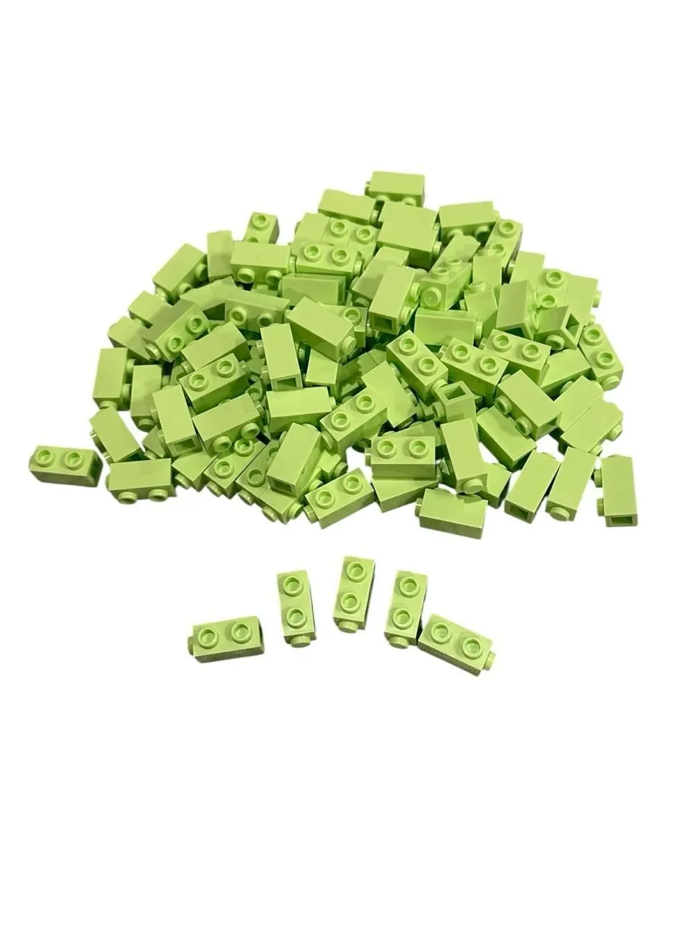 Lego part 32952 Light Lime yellowish green 1x2 Brick w/Side Studs (103 Pieces)